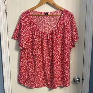SHEIN Scarlet Floral Blouse